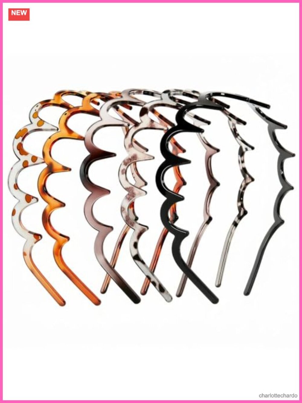 5 Pc Zig Zag Headbands Non Slip Wavy Comb Hair Bands for Women